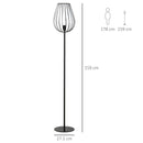 Lampada da Terra con Paralume in Metallo E27 Ø27,5x159 cm  Nera