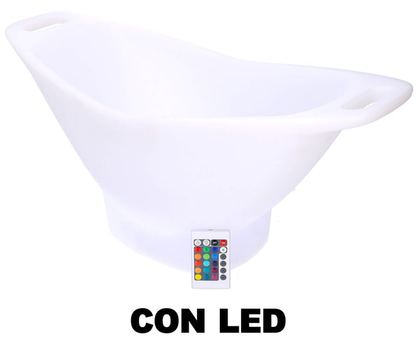 sconto Seau à Glace Porte-Bouteille 64x30x28 cm avec Led Rechargeable en Polyéthylène Multicolore