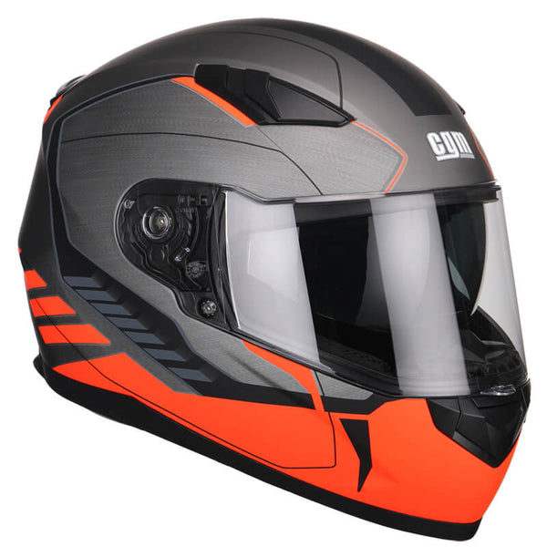 acquista Casque Intégral Scooter CGM Silverstone 317G Visière Longue Mat Orange Fluo Différentes Tailles