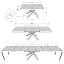 Tavolo Allungabile 200/460x90 cm Volantis Cashmere Gambe Multicolore 4/B      