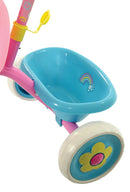 Triciclo a Pedali Primi Passi per Bambini con Maniglione Genitoriale Rimovibile e Vano Contenitore Barbie Rosa  