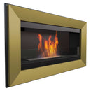 Camino a Bioetanolo da Parete 88x51 cm Flig Las Vegas Oro Con Vetro