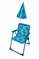 Sedia Mare Spiaggina Pieghevole per Bambini con Ombrello Soriani Squaletto Blu