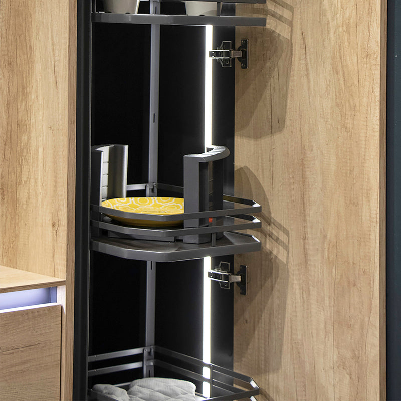 Portapiatti Estensibile con Maniglie 18,7-30,8 cm in Plastica Emuca Grigia