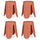 Set 4 Sgabelli  Ø37x47 cm in Similpelle Imogen Terracotta