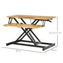 Supporto Monitor Pc da Scrivania 80x40x13,5-51 cm in Acciaio e Legno