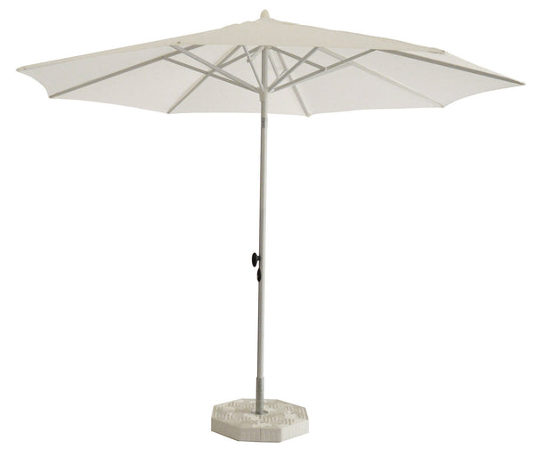 prezzo Parasol de jardin Ø3 m Mât Ø40 mm en Aluminium Blanc Brillant Toile Polyester Blanc