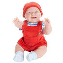 Bambola Bebè Neonato con Salopette Rossa 46cm JC Toys