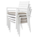 Set di 4 Sedie da esterno 55x56.5x86.5h cm in alluminio bianco