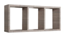 Mensola Rettangolare 3 Scomparti da Parete 70x30x15.5 cm in Fibra di Legno Tristano Rovere Moka