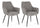Lot de 2 chaises Cora 58x63x85,5 cm en tissu noir et gris foncé