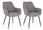 Lot de 2 chaises Cora 58x63x85,5 cm en tissu noir et gris foncé