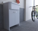Mobile Lavanderia in PVC 54x26x80 cm 2 Ante per Interno ed Esterno Forlani Clear Bianco