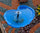 Bassin de jardin artificiel 110x78x28 cm en polyéthylène 90 litres bleu
