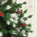 Albero di Natale Artificiale Innevato 210 cm 1172 Rami con Bacche Rosse  Pino Verde