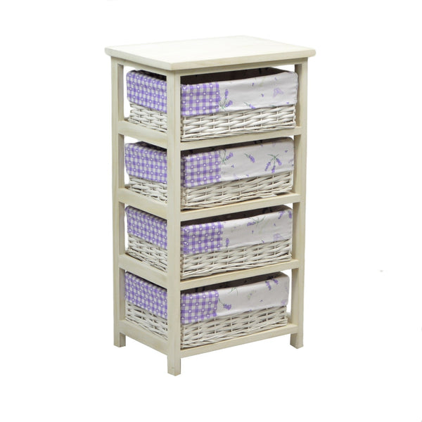 Commode en Bois 4 Tiroirs 40x29H73cm Adami Lavande prezzo