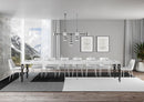 Tavolo Allungabile 140-400x90x77 cm Karamay Premium Bianco Frassino Telaio Antracite 
