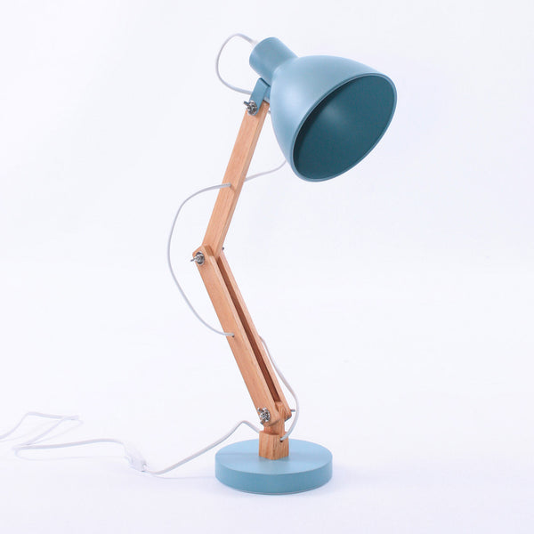 Lampada da Scrivania 16x30xH55 cm in Metallo Grigio Azzurro e Legno online