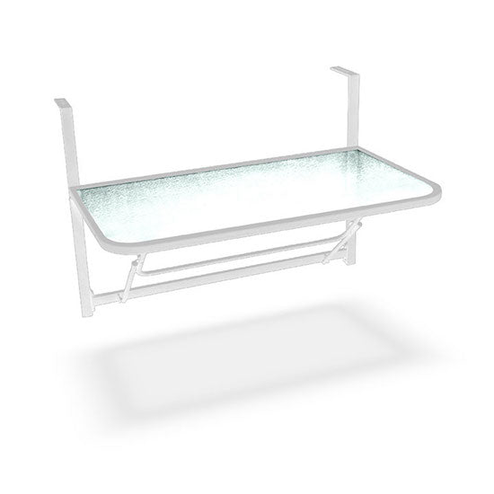 Table console de balcon pliante en fer avec plateau en verre de balcon Taddei blanc online