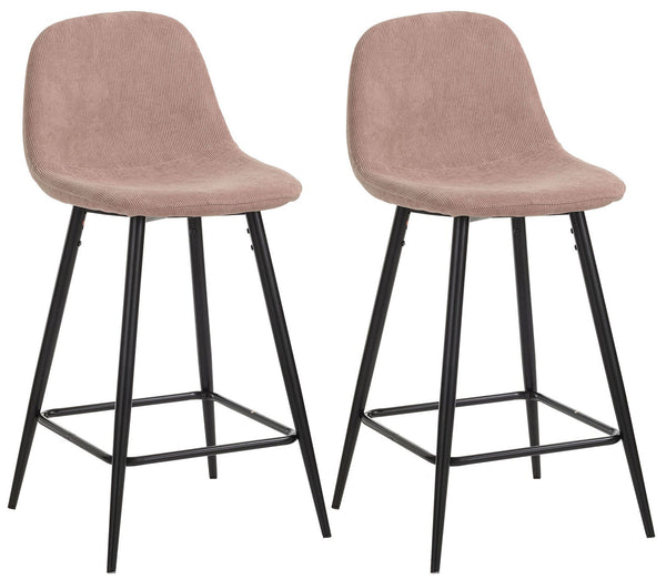 sconto Lot de 2 Tabourets 43x40x91,5 cm en Velours Rose