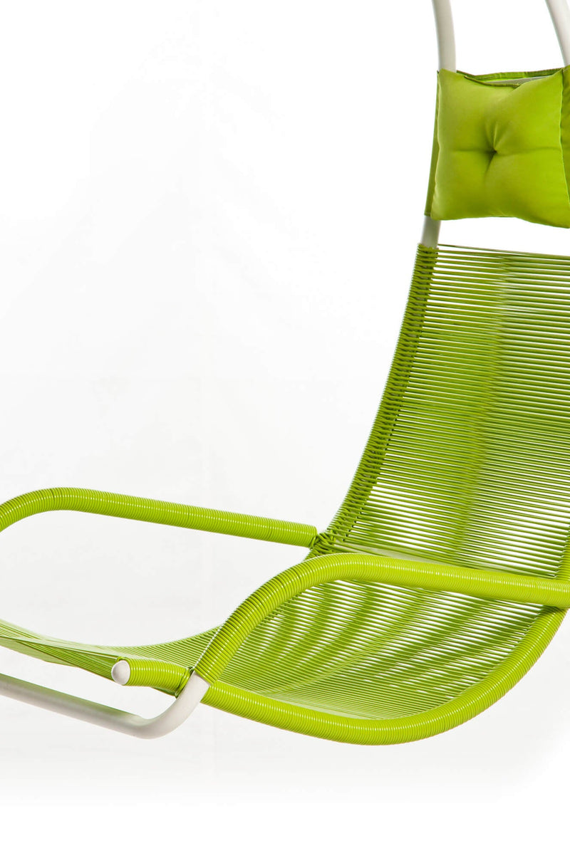 Amaca Dondolina da Giardino 200x97x110 cm in Acciaio e PVC Verde