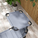 Lettino Prendisole Pieghevole con Schienale Regolabile a 4 Livelli 70x200x45 cm Cuscino e Imbottitura Grigio