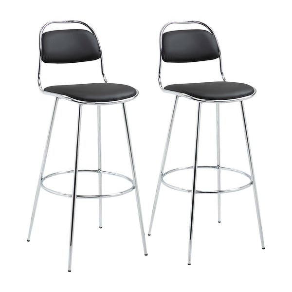 acquista Lot de 2 Tabourets Hauts de Bar 42,5x48,5x104 cm en Métal Noir