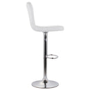 Set 2 Sgabelli 44x38x63/82 cm in Ecopelle con Base Cromata Bianco