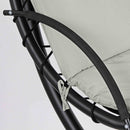 Sedia Dondolo Pensile Relax Chaise Longue con Tettuccio 190x105x205 cm Telly Panna Scuro 