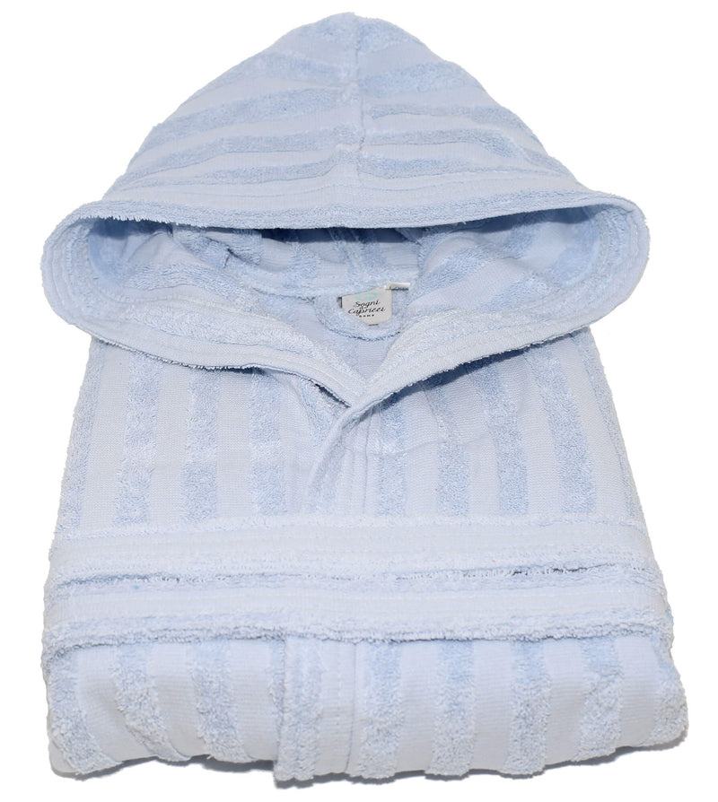 Accappatoio in Spugna 100% Cotone Sally Lines Azzurro Taglia S/M