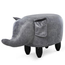 Pouf Poggiapiedi Elefante 72x35x36 cm  Grigio