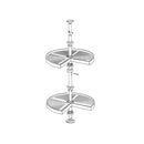 Cestello Girevole Ø81 cm per Mobile da Cucina 80 cm in Plastica e Alluminio Emuca Grigio