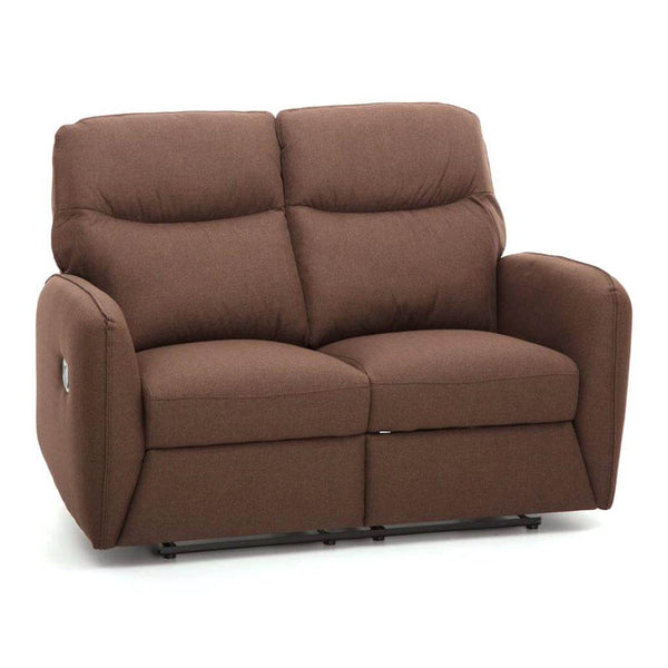 Canapé 2 places avec fauteuil inclinable manuel en tissu Kube marron prezzo