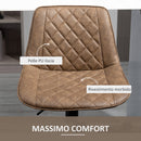 Set 2 Sgabelli da Bar Altezza Regolabile e Girevoli in Finta pelle PU Marrone Scuro  