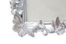 Cornice Farfalle 30x4x36 cm in Poliresina e Vetro Argento
