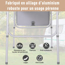 Tavolo da Campeggio Picnic Pieghevole Regolabile in Alluminio 120x60x40/70 cm 