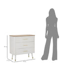 Comò Matera 78x80x37 cm in Legno MDF e Ferro Bianco/Marrone