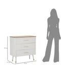 Comò Matera 78x80x37 cm in Legno MDF e Ferro Bianco/Marrone