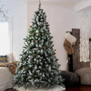 Albero di Natale Innevato Marilleva 270 cm 2156 Rami Super Folto con Pigne in PVC Verde      
