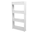 Carrellino da Cucina 54x102x12 cm 4 Ripiani con Ruote in Plastica Bianco