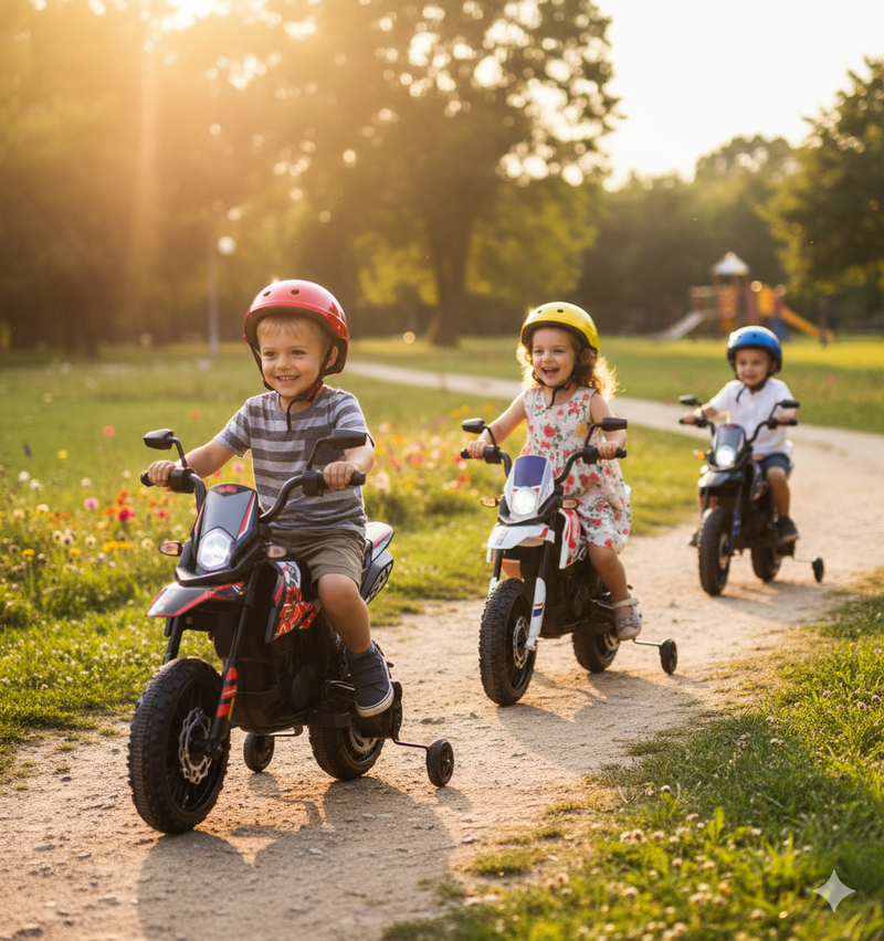 Moto Elettrica per Bambini 12V con Licenza Aprilia RX-125 Motocross Bianca