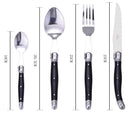 Set Posate 24 Pezzi in Acciaio Inox Manico in ABS Nero