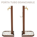 Fontana da Giardino Design a Colonna Ovale Rubinetto in Ottone e Base con Ciottoli Corten  