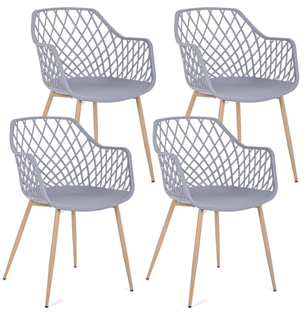 Lot de 4 Chaises 58x54x85,5 cm en Plastique Gris acquista
