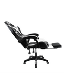 Sedia Gaming con Poggiapiedi in Similpelle Bianco