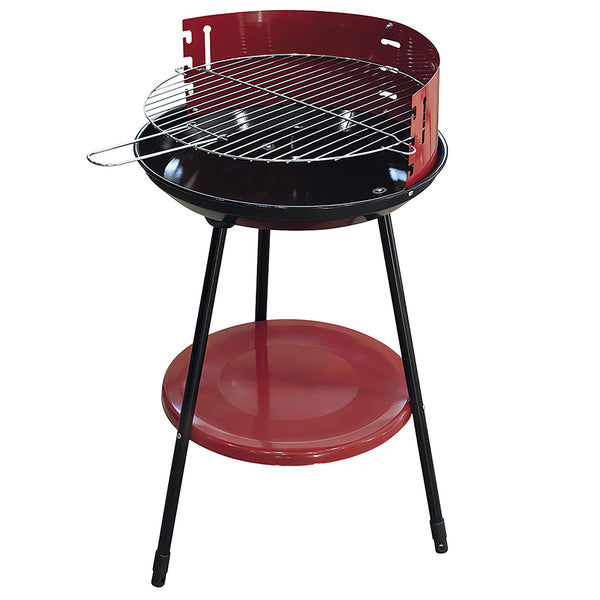Barbecue a Carbone Carbonella Rotondo Ø42x77 cm con Vassoio in Acciaio al Carbonio Rosso online