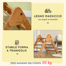 Triangolo da Arrampicata Pieghevole per Bambini 90x64x70 cm in Legno di Faggio Marrone chiaro