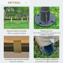 Gazebo da Giardino 3x3m con Zanzariera in Metallo Cachi