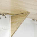 Scrivania Pieghevole con Ripiani 100x18x74 cm in Truciolato Bianca e Naturale