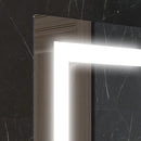 Specchio Bagno a Parete Cornice Luce LED a 3 Colori Mensola in Vetro 50x12x70 cm 